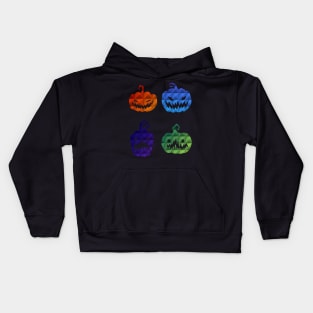 Different Scary Pumpkin Faces Kids Hoodie